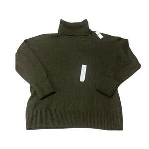 Army Green Oversized turtleneck Sweater- NEW WITH TAGS cotton blend comfy